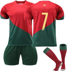 Football Jersey No.7, Jersey 2022 Soccer Jersey, T-Shirt Boys Kids Youth Jersey Socks Soccer Shirt Kit Set