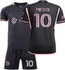 Prime Quality Wellness Men's Home/Away Jersey and Shorts Pink and Black Kit #10 Soccer Sports Fans