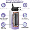 HYDRO CELL Stainless Steel Insulated Water Bottle with Straw - For Cold & Hot Drinks - Metal Vacuum Flask with Screw Cap and Modern Leakproof Sport Thermos for Kids & Adults (Lavender/White 18oz)